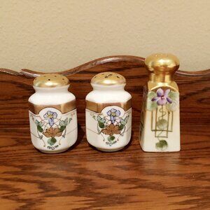 Antique Hand Painted Pickard Salt & Pepper Shakers